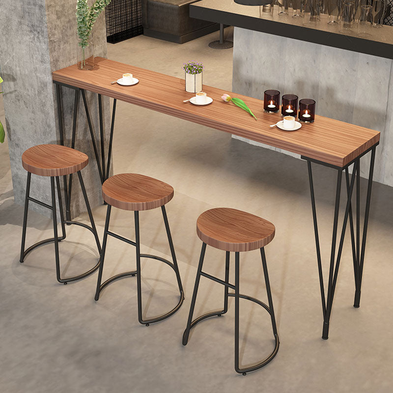 Modern Legs Counter Height Table Solid Wood Natural Bistro Accent Dining Table