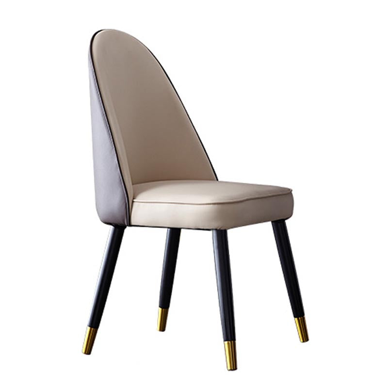 Nordic Glam Style Chair Dining Armless Chairs for Kitchen with Wooden Legs