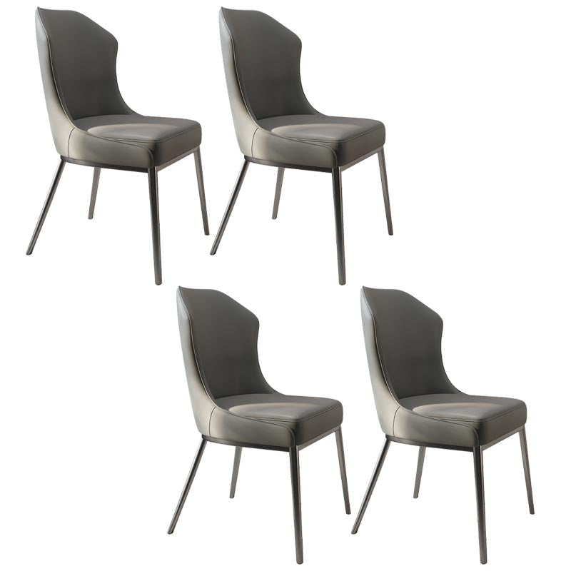 Nordic Glam Style Chair Dining Armless Chairs with Metal Legs for Kitchen