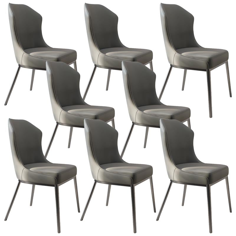 Nordic Glam Style Chair Dining Armless Chairs with Metal Legs for Kitchen