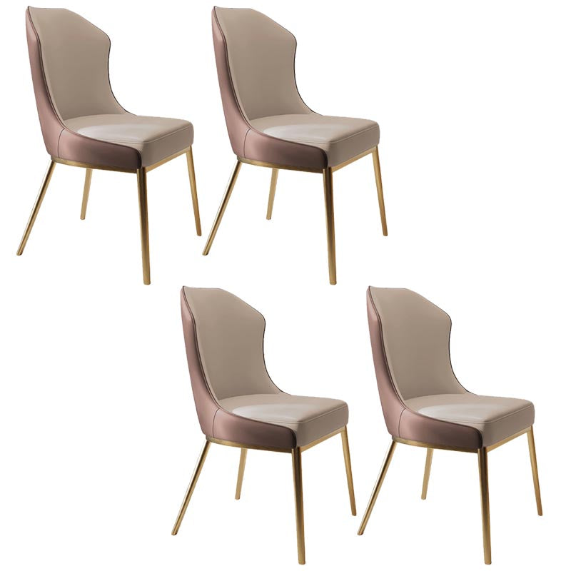 Nordic Glam Style Chair Dining Armless Chairs with Metal Legs for Kitchen