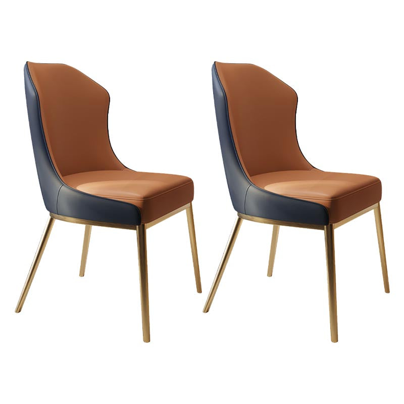 Nordic Glam Style Chair Dining Armless Chairs with Metal Legs for Kitchen