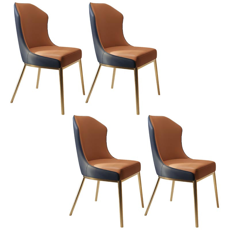 Nordic Glam Style Chair Dining Armless Chairs with Metal Legs for Kitchen