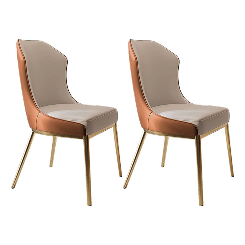 Nordic Glam Style Chair Dining Armless Chairs with Metal Legs for Kitchen