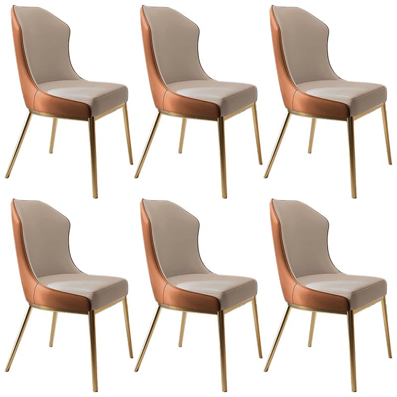 Nordic Glam Style Chair Dining Armless Chairs with Metal Legs for Kitchen