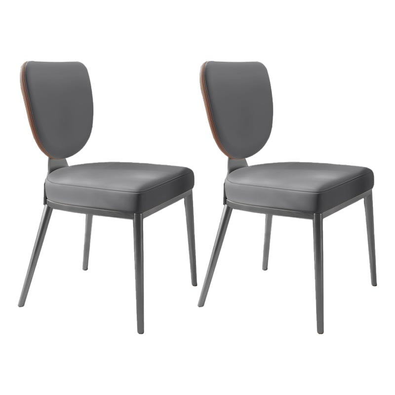 Contemporary Chairs Armless Dining Chairs with Metal Legs for Kitchen