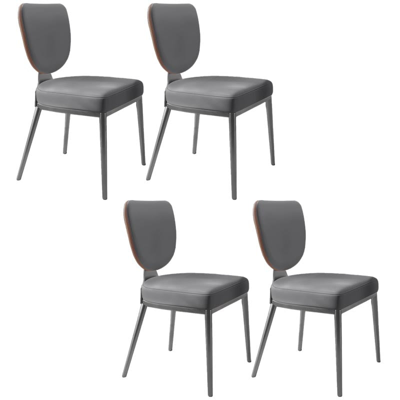 Contemporary Chairs Armless Dining Chairs with Metal Legs for Kitchen