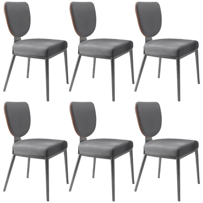 Contemporary Chairs Armless Dining Chairs with Metal Legs for Kitchen