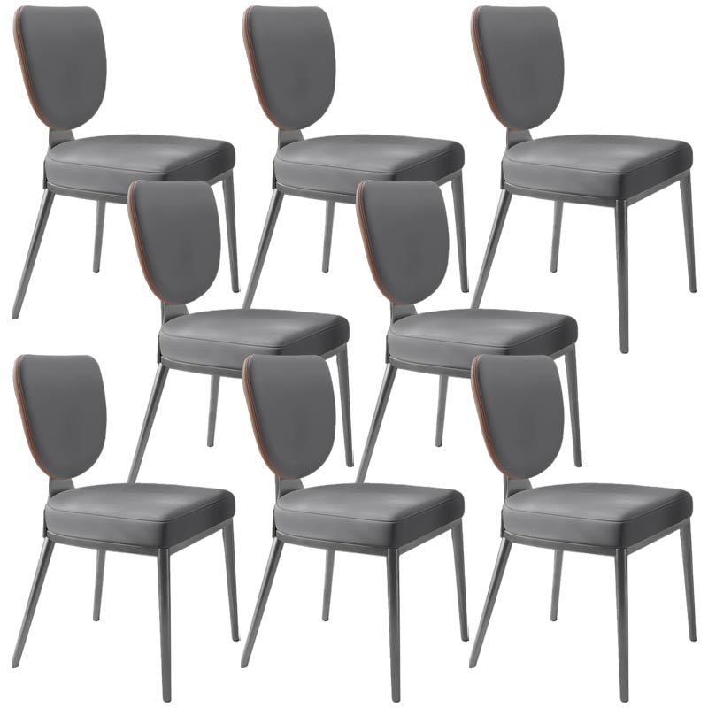 Contemporary Chairs Armless Dining Chairs with Metal Legs for Kitchen