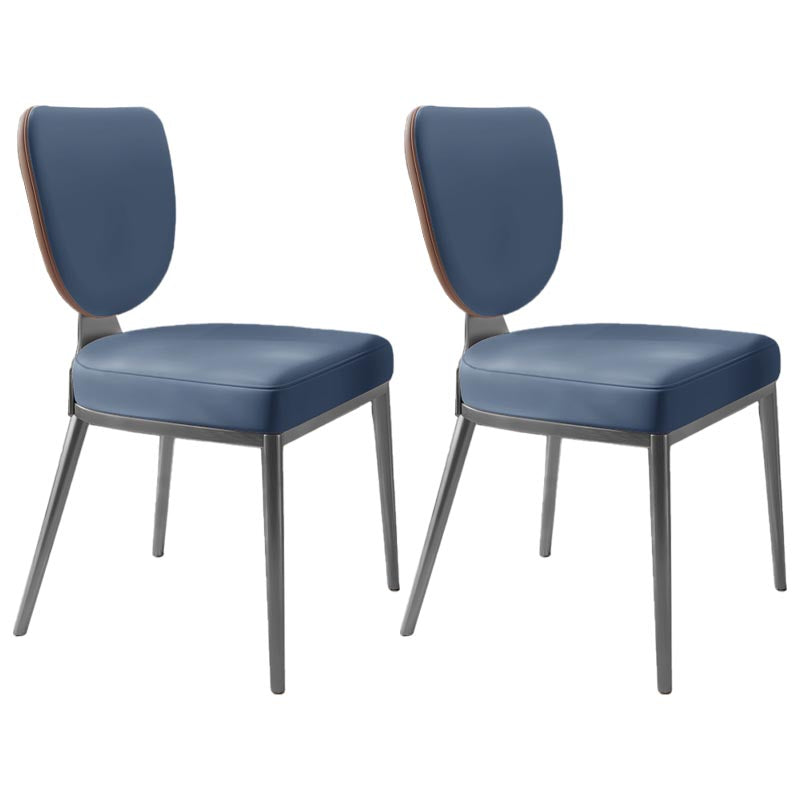 Contemporary Chairs Armless Dining Chairs with Metal Legs for Kitchen