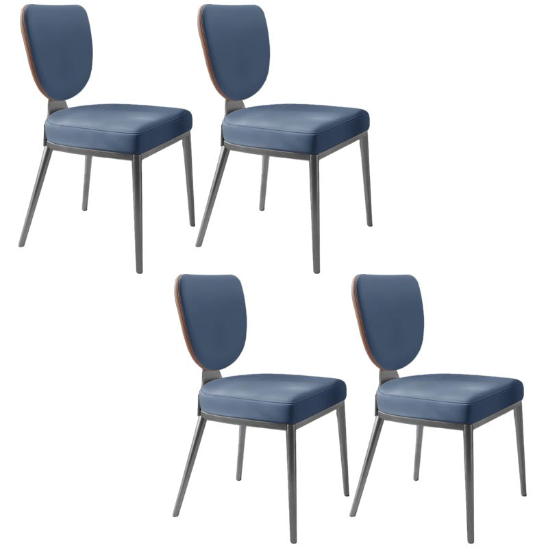 Contemporary Chairs Armless Dining Chairs with Metal Legs for Kitchen