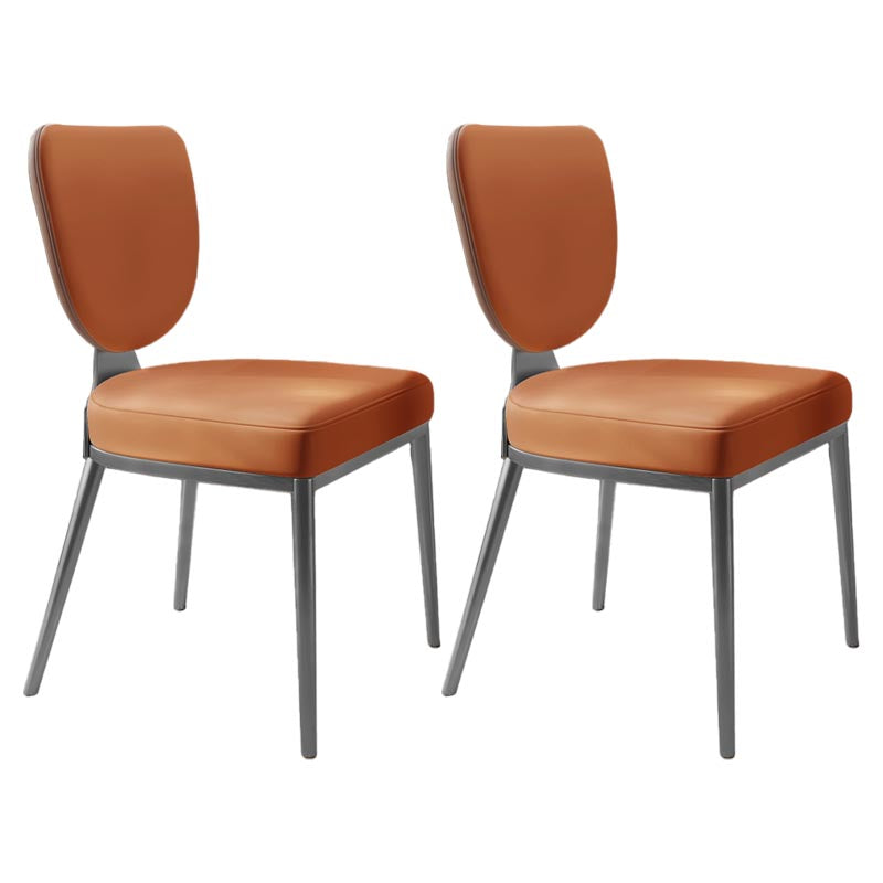 Contemporary Chairs Armless Dining Chairs with Metal Legs for Kitchen