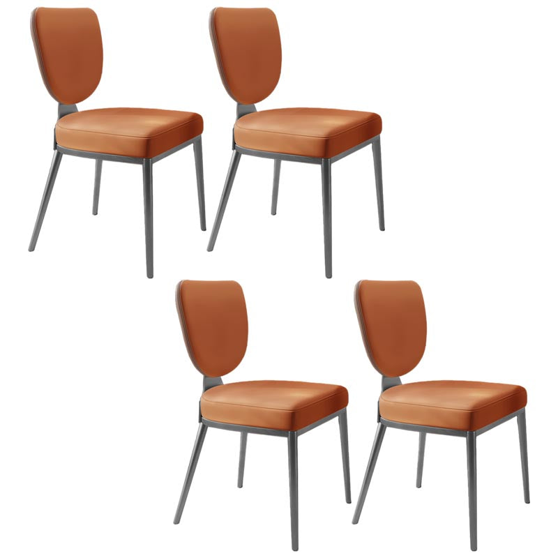 Contemporary Chairs Armless Dining Chairs with Metal Legs for Kitchen