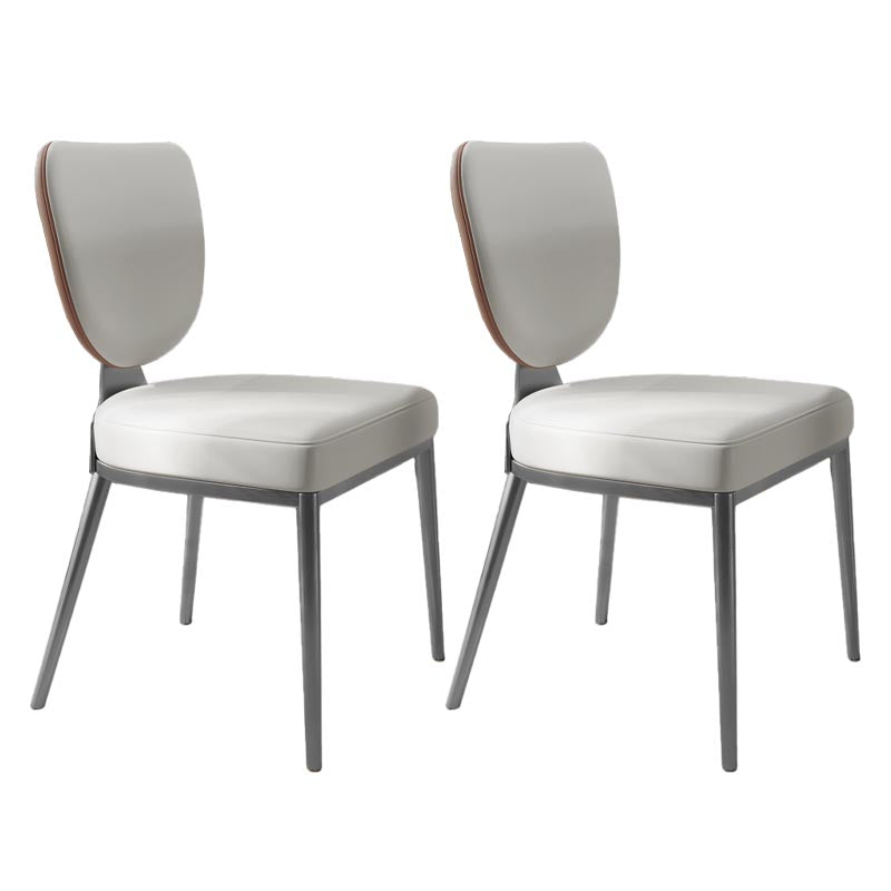 Contemporary Chairs Armless Dining Chairs with Metal Legs for Kitchen