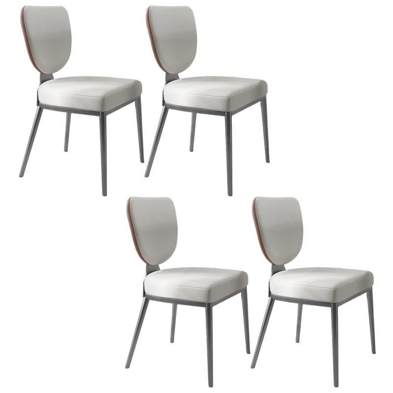 Contemporary Chairs Armless Dining Chairs with Metal Legs for Kitchen