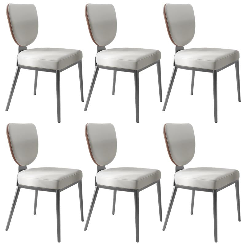 Contemporary Chairs Armless Dining Chairs with Metal Legs for Kitchen