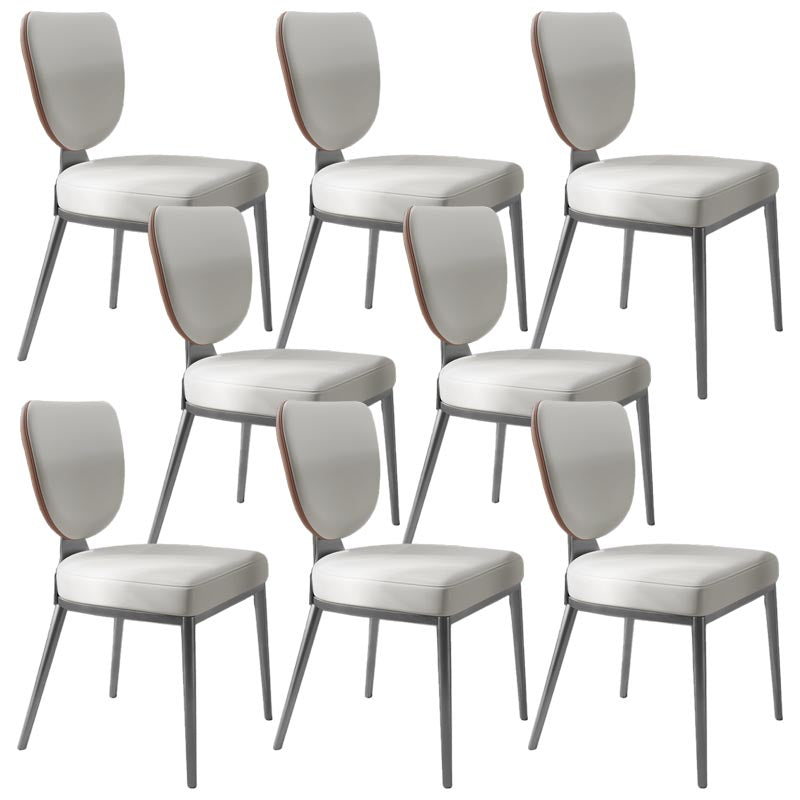 Contemporary Chairs Armless Dining Chairs with Metal Legs for Kitchen