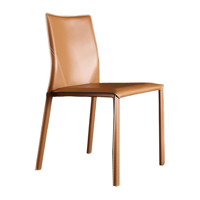 Contemporary Chair Armless Dining Chair with Metal Legs for Kitchen