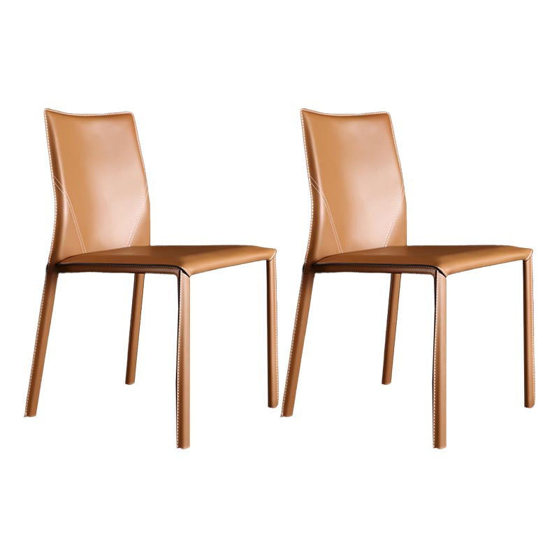 Contemporary Chair Armless Dining Chair with Metal Legs for Kitchen