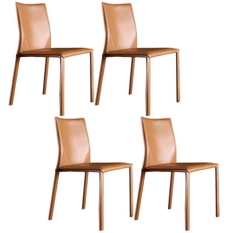 Contemporary Chair Armless Dining Chair with Metal Legs for Kitchen