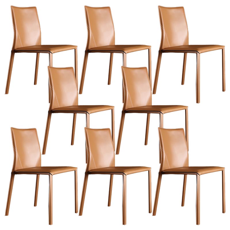 Contemporary Chair Armless Dining Chair with Metal Legs for Kitchen