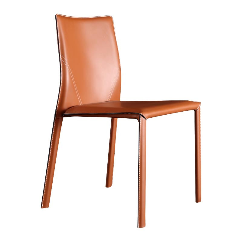 Contemporary Chair Armless Dining Chair with Metal Legs for Kitchen