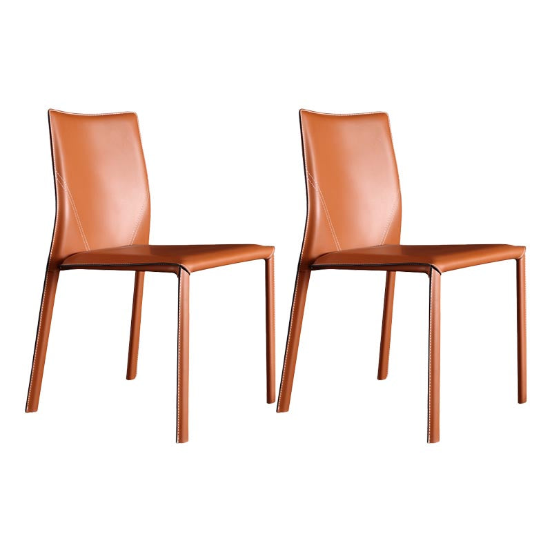 Contemporary Chair Armless Dining Chair with Metal Legs for Kitchen