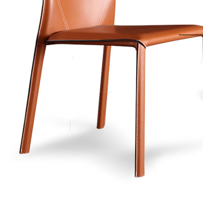 Contemporary Chair Armless Dining Chair with Metal Legs for Kitchen