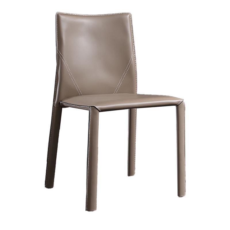 Contemporary Chair Armless Dining Chair with Metal Legs for Kitchen