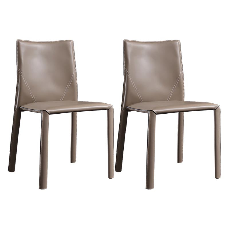 Contemporary Chair Armless Dining Chair with Metal Legs for Kitchen