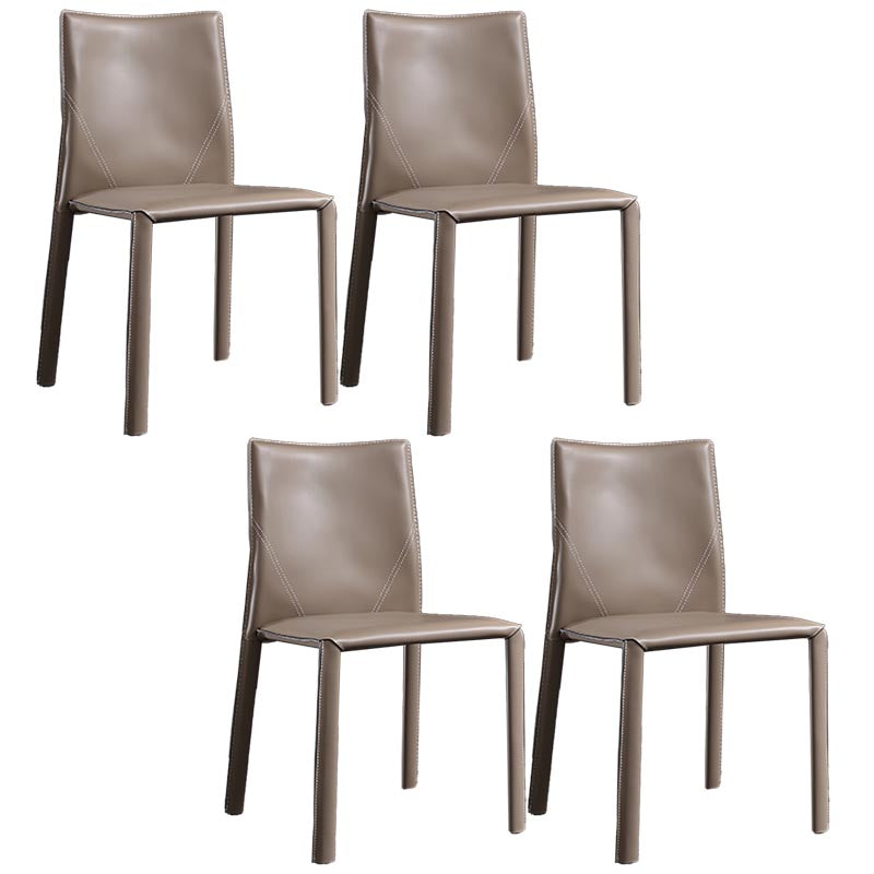 Contemporary Chair Armless Dining Chair with Metal Legs for Kitchen