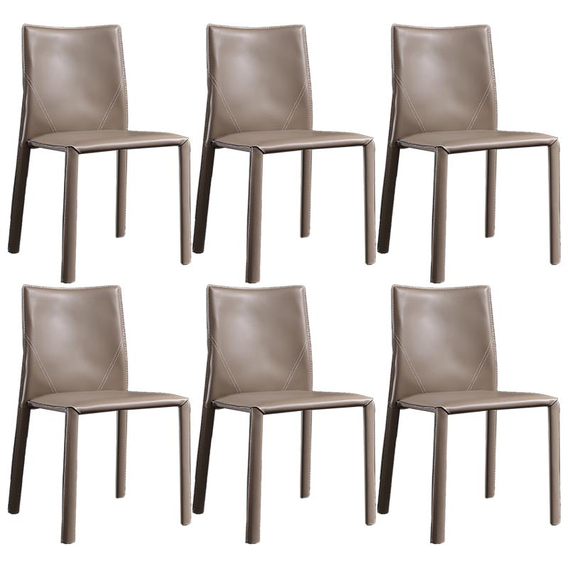 Contemporary Chair Armless Dining Chair with Metal Legs for Kitchen