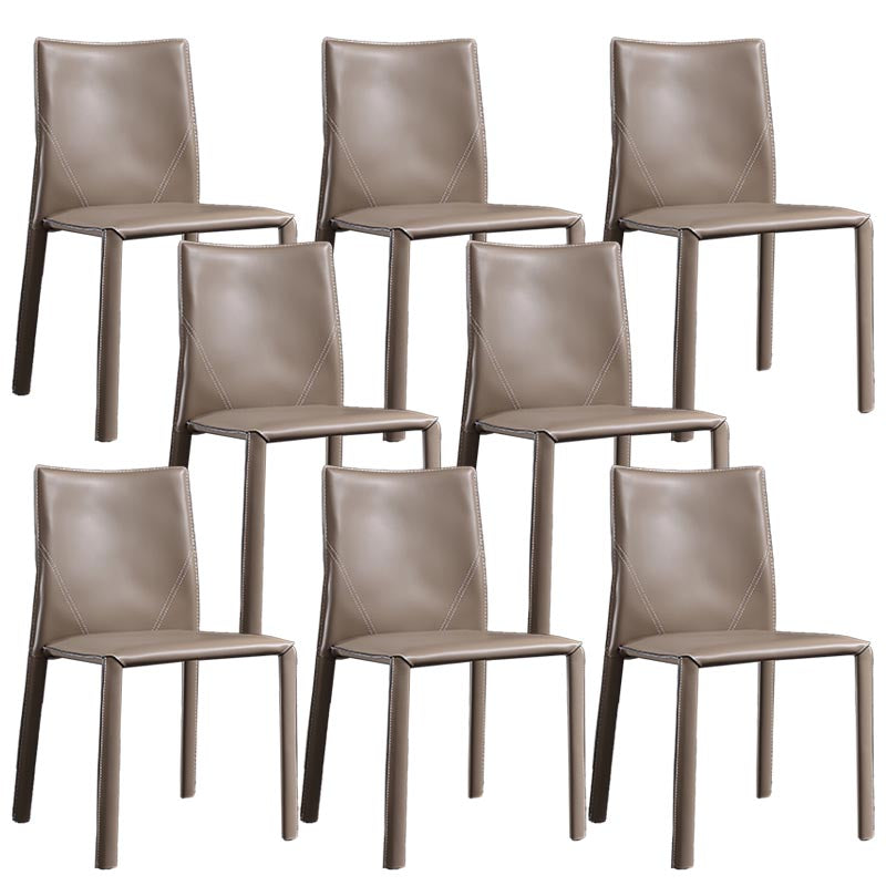 Contemporary Chair Armless Dining Chair with Metal Legs for Kitchen