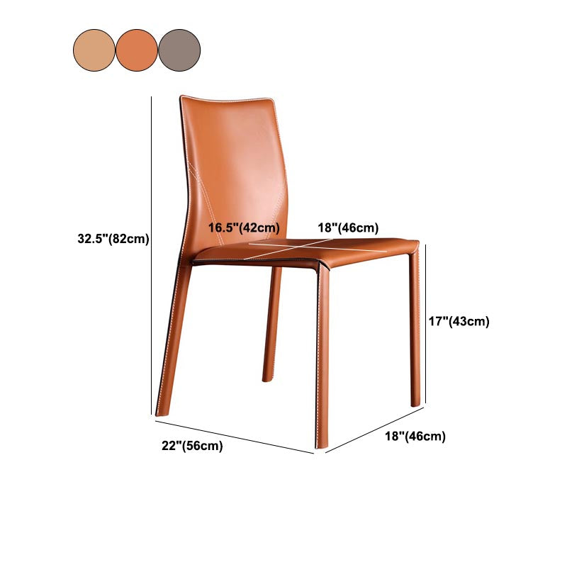 Contemporary Chair Armless Dining Chair with Metal Legs for Kitchen