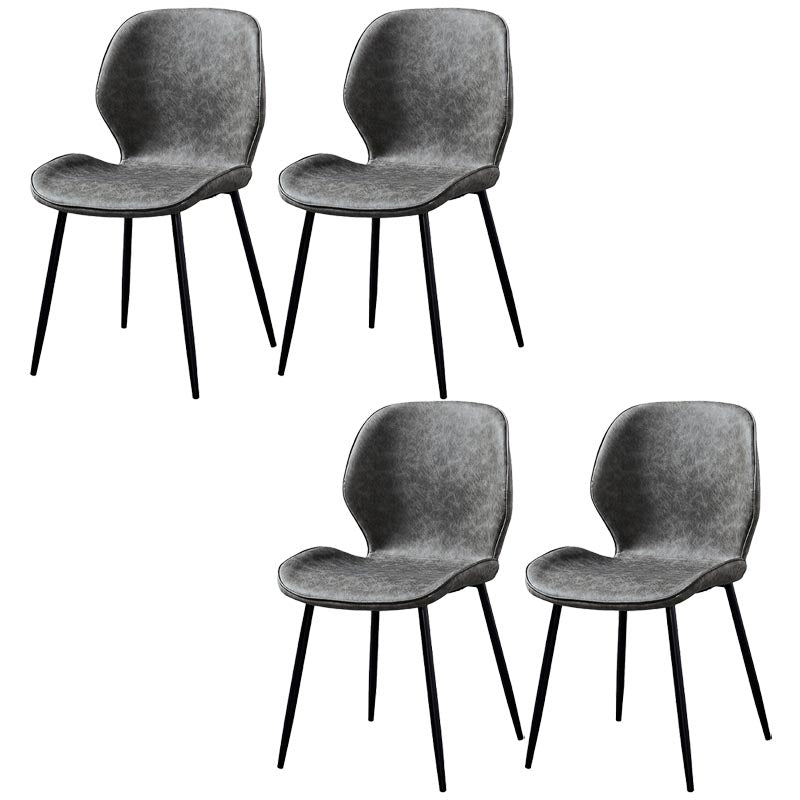 Contemporary Style Chairs Armless Dining Chairs with Metal Legs for Kitchen