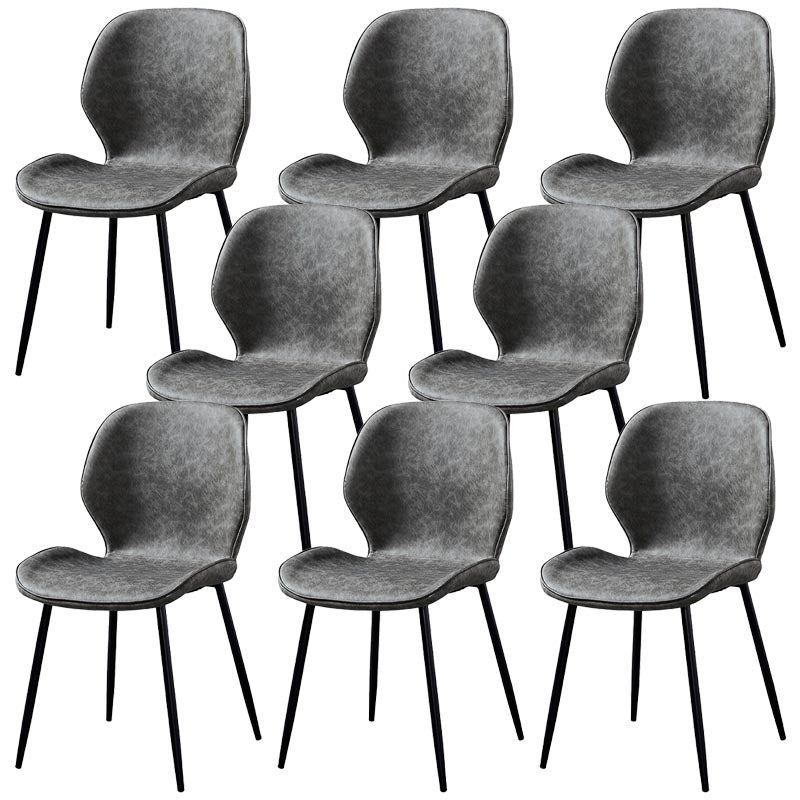 Contemporary Style Chairs Armless Dining Chairs with Metal Legs for Kitchen