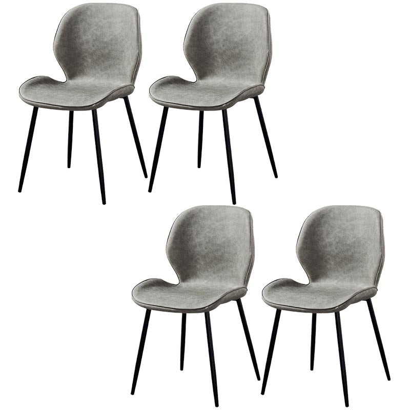 Contemporary Style Chairs Armless Dining Chairs with Metal Legs for Kitchen