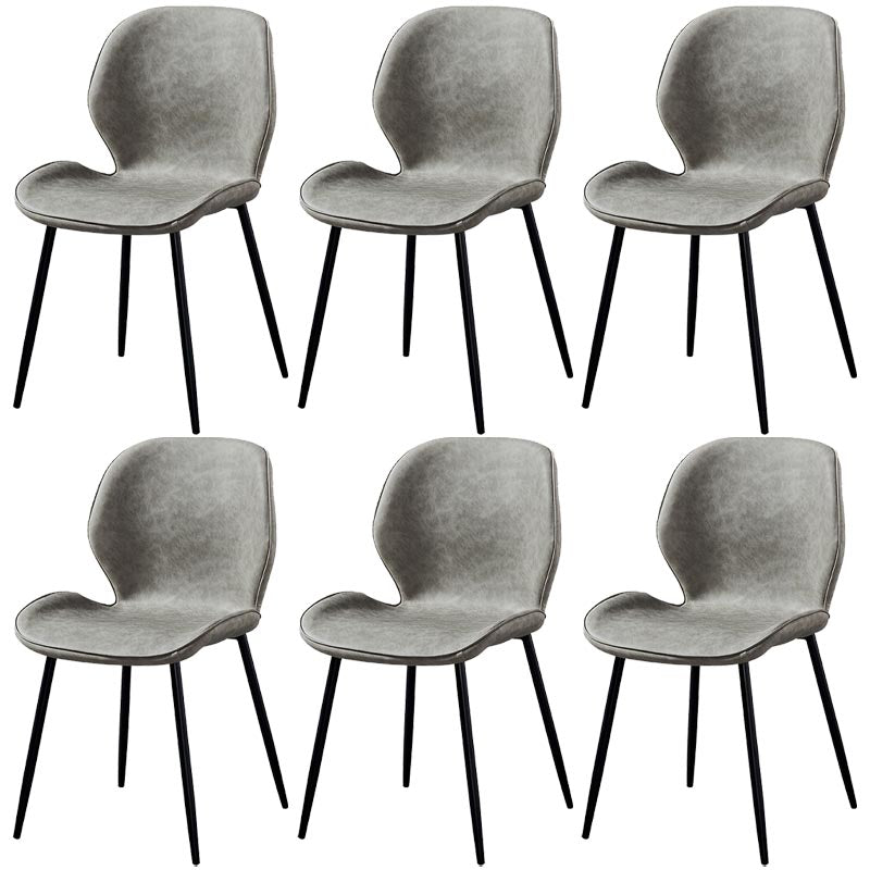 Contemporary Style Chairs Armless Dining Chairs with Metal Legs for Kitchen