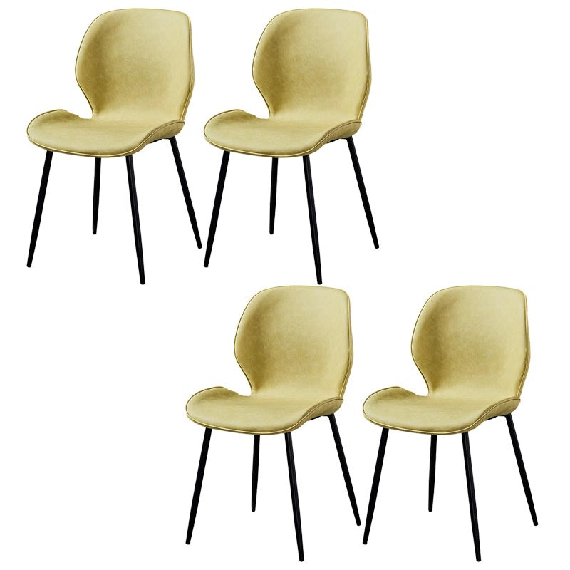 Contemporary Style Chairs Armless Dining Chairs with Metal Legs for Kitchen