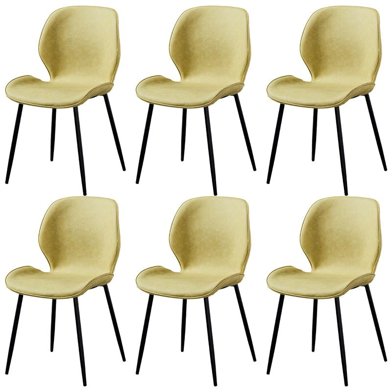 Contemporary Style Chairs Armless Dining Chairs with Metal Legs for Kitchen