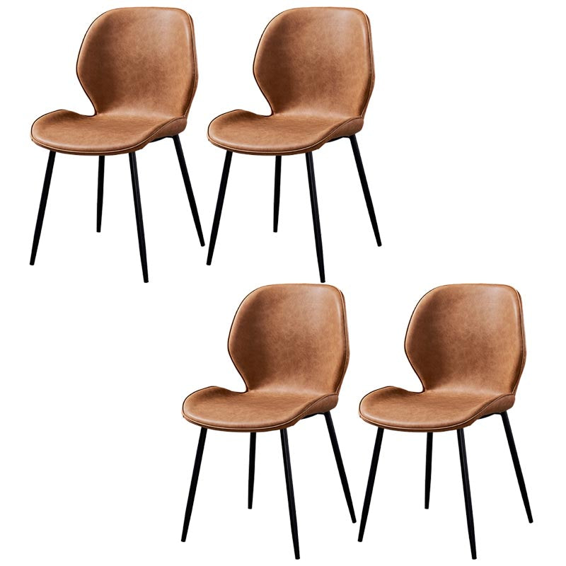 Contemporary Style Chairs Armless Dining Chairs with Metal Legs for Kitchen