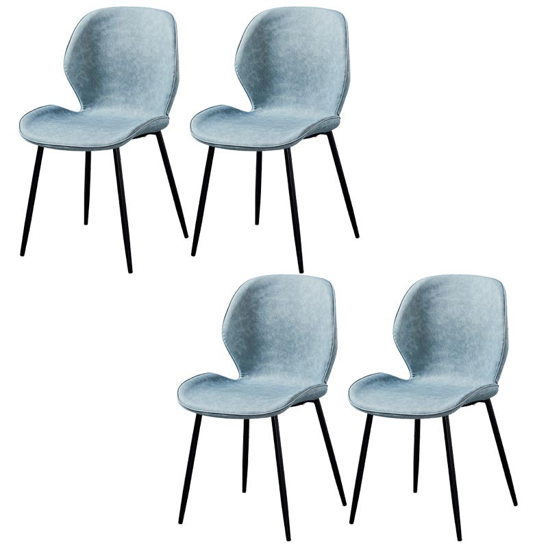 Contemporary Style Chairs Armless Dining Chairs with Metal Legs for Kitchen