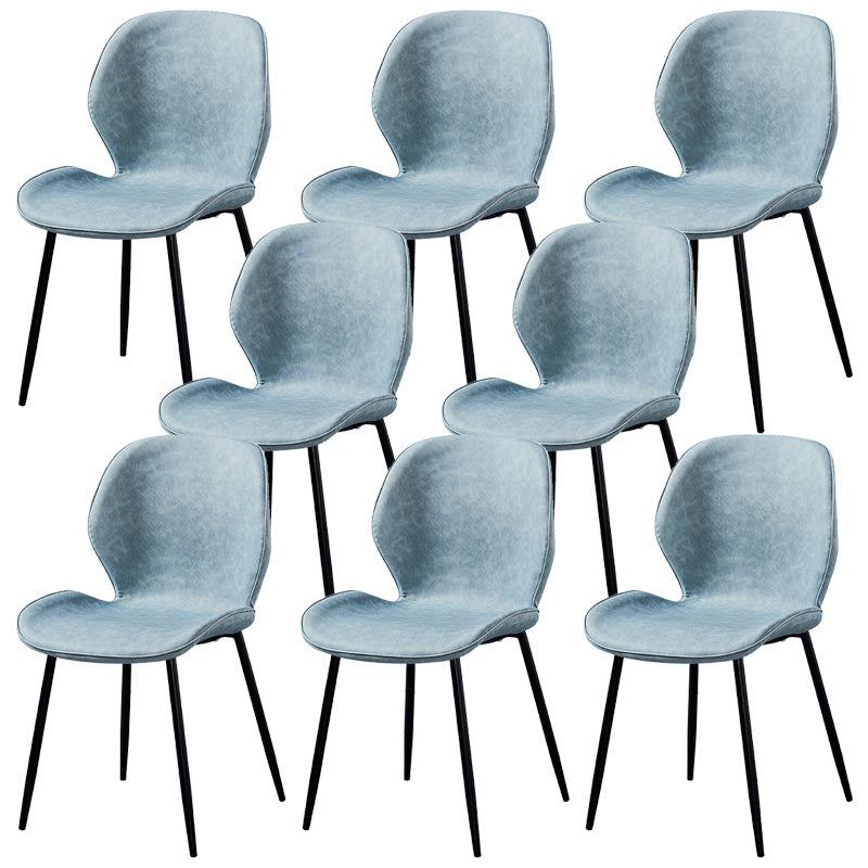 Contemporary Style Chairs Armless Dining Chairs with Metal Legs for Kitchen