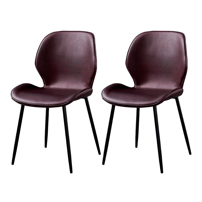 Contemporary Style Chairs Armless Dining Chairs with Metal Legs for Kitchen