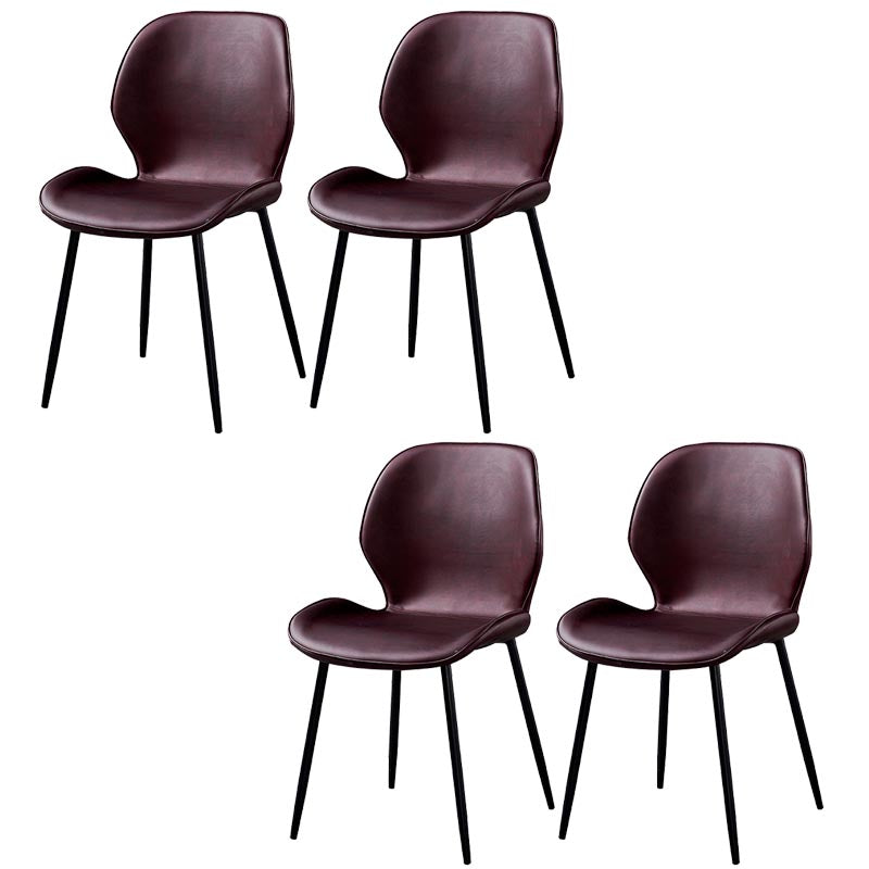 Contemporary Style Chairs Armless Dining Chairs with Metal Legs for Kitchen