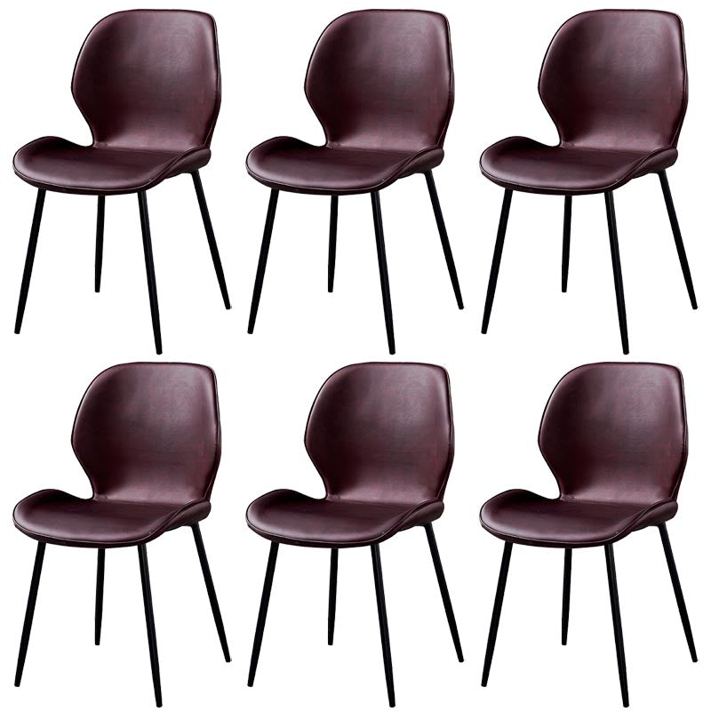 Contemporary Style Chairs Armless Dining Chairs with Metal Legs for Kitchen