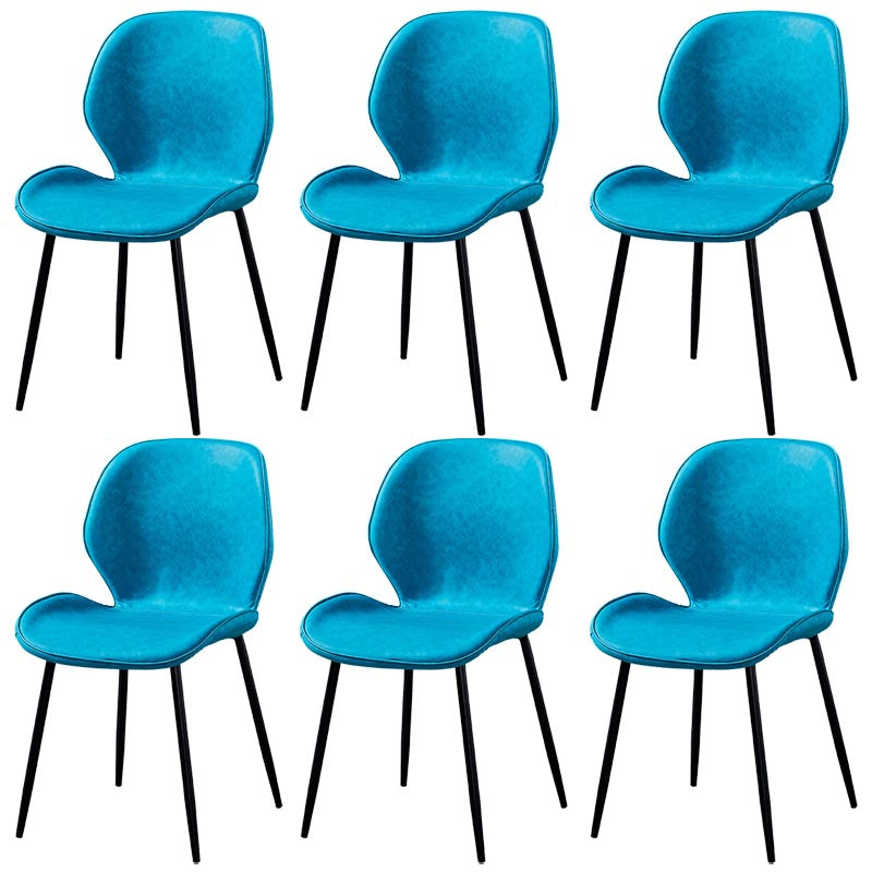 Contemporary Style Chairs Armless Dining Chairs with Metal Legs for Kitchen