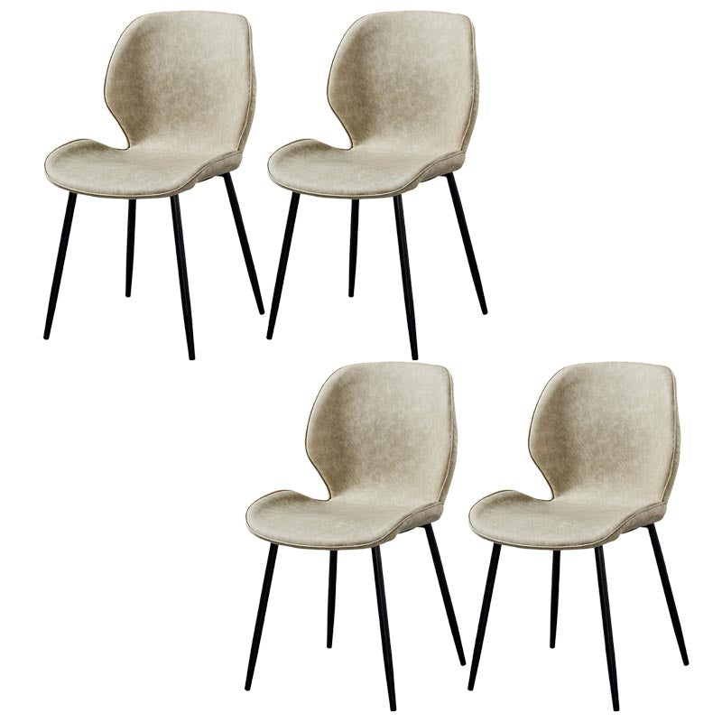 Contemporary Style Chairs Armless Dining Chairs with Metal Legs for Kitchen