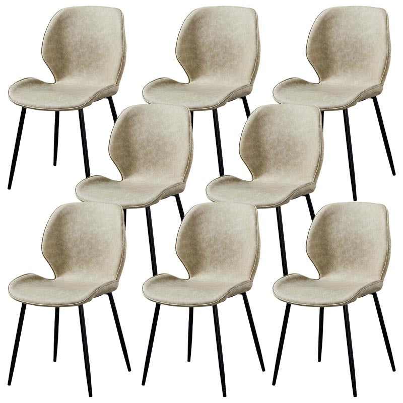 Contemporary Style Chairs Armless Dining Chairs with Metal Legs for Kitchen