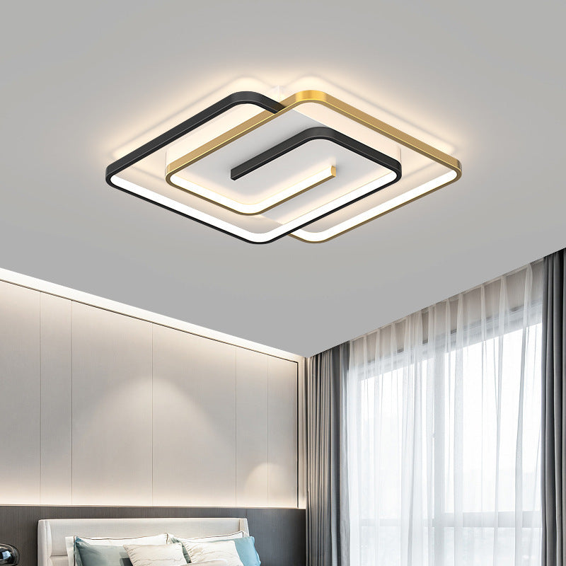 Modern Creative LED Flush Mount Geometric 2-Light Ceiling Fixture for Bedroom